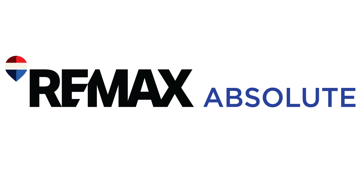 Logo REMAX Absolute negro azul horizontal transparente